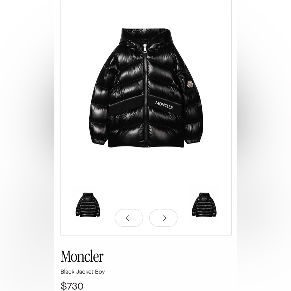 MONCLER NWT Size 8 youth $995 !! Goose down !!  Currently online for $730!